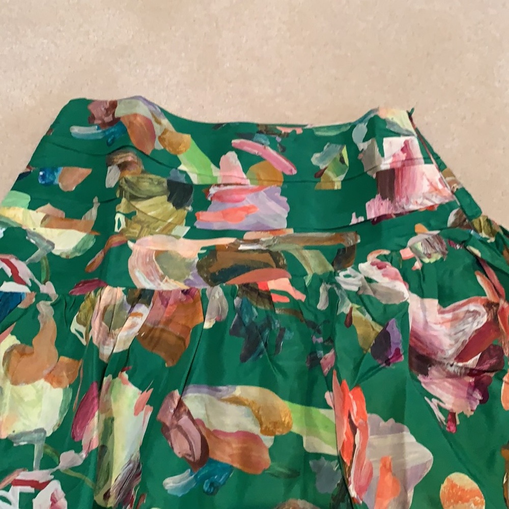 Alemais Green Floral A-Line Midi Skirt - Picture 3 of 5